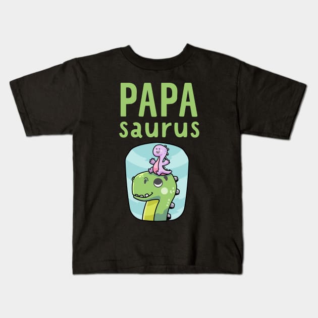 Papa Saurus Kids T-Shirt by My Tribe Apparel